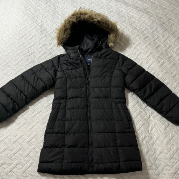 Gap Kids Cold Control Ultra Max Duffle Blacl Tunic Winter Snow Jacket Coat Parka - Picture 8 of 8